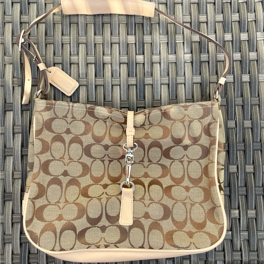Coach Fabric Logo Hobo Bag